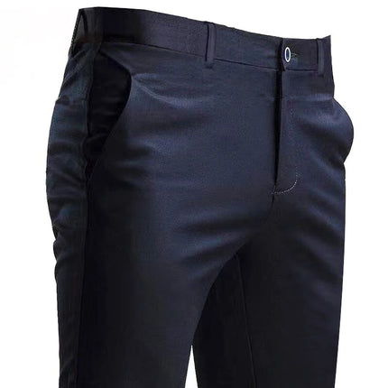 Mens Stretch Smart Casual Suit Pants Black ENWEIGECN by zapcart