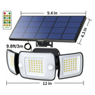Intelamp Garden Solar Lights 3 Head 1200lm Motion Sensor by zapcart