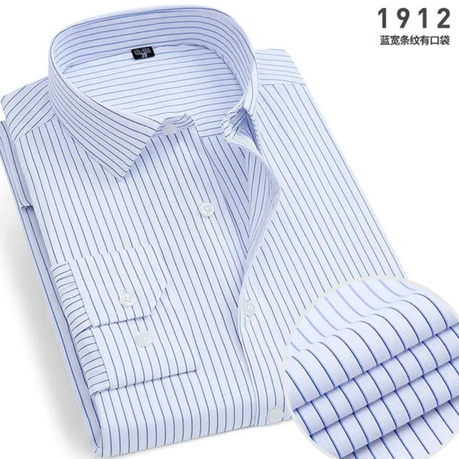 CN Zhejiang Mens Non Iron Striped Shirt Slim Fit Breathable by zapcart
