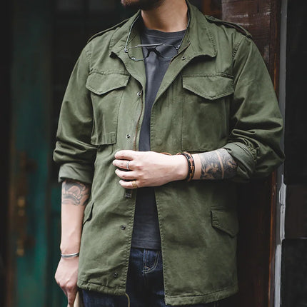 MADENCN M65 Field Jacket For Men Green Vintage Windbreaker by zapcart