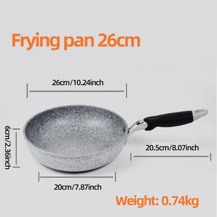 KEMORELA Durable Stone Nonstick Frying Pan Wok for Cooks by zapcart