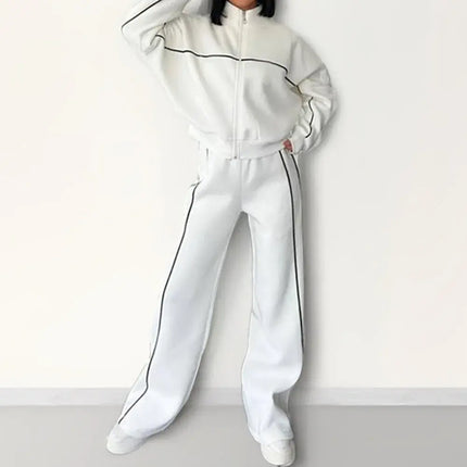 Cozy Women Tracksuit Two Piece Set Hooded Jacket Sweatpants by zapcart