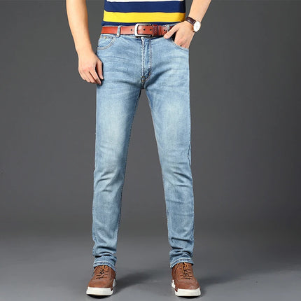 WTHINLEECN Men Slim Stretch Denim Jeans Luxury Casual by zapcart