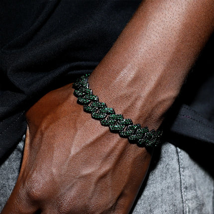 SUBOLLOWCN Iced Prong Cuban Chain Bracelet For Men Women by zapcart