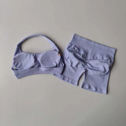 CN Women Seamless Yoga Set Breathable Quick Dry Halter Bra by zapcart