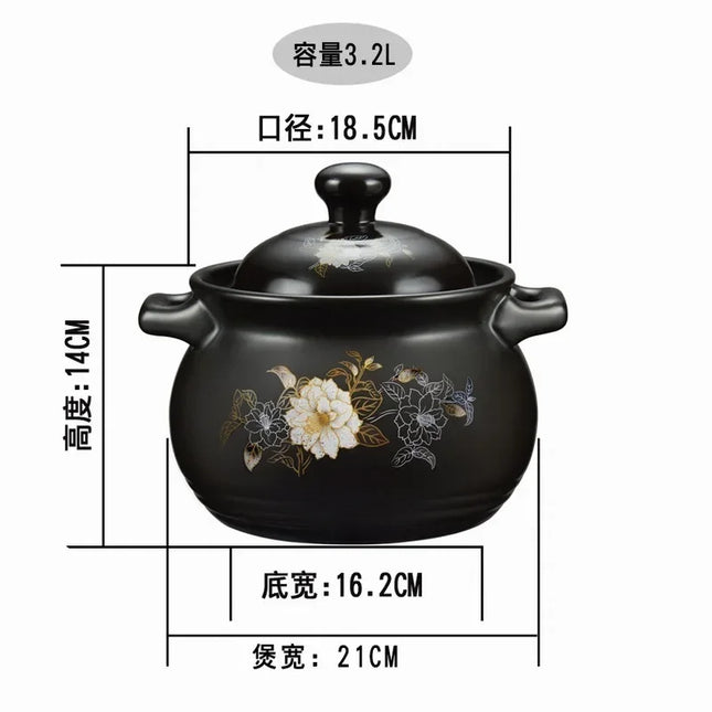 Ceramic Casserole Pot Nonstick Thick Bottom Cookware Home by zapcart
