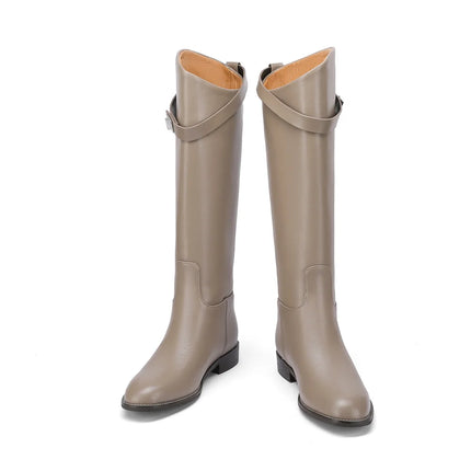 FEDONAS Women Knee High Boots Genuine Leather Moto Chic by zapcart
