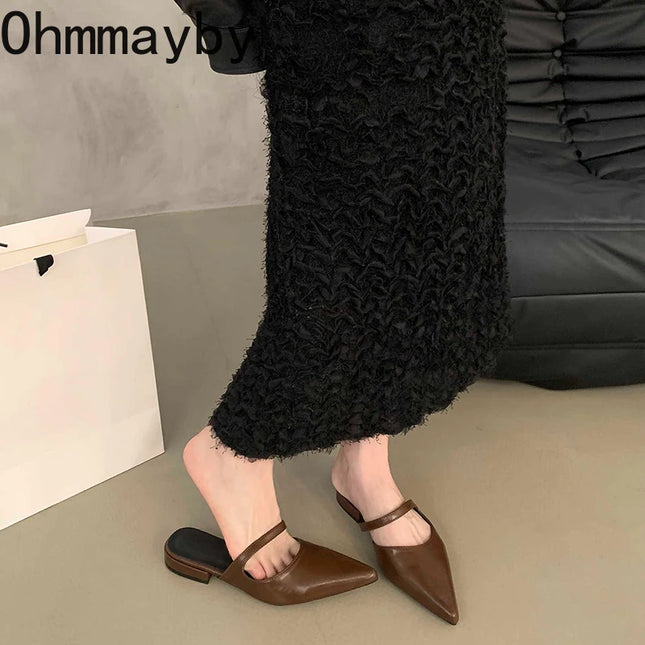 Muels Pointed Toe Women Flats Slippers All Day Comfort by zapcart