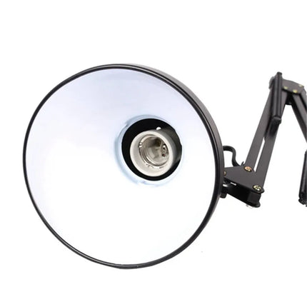 Home EU US Plug Flexible Swing Arm Clamp Mount Lamp Office Studio E27/E26 Bulb Table Black Desk Light AC85-265V Led Bulb Lamps by zapcart