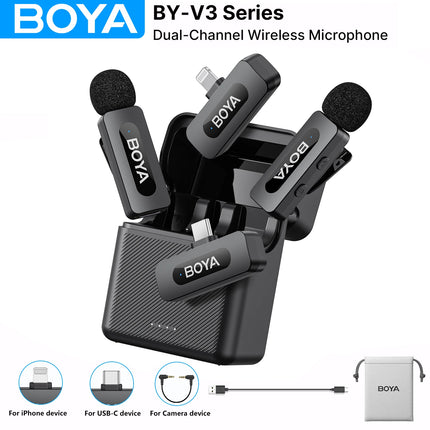 BOYA BYV3 Wireless Lavalier Microphone for iPhone Samsung by zapcart