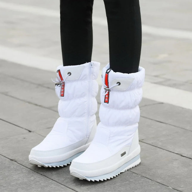 Women Snow Boots Waterproof Non Slip Plush Fur Warm by zapcart