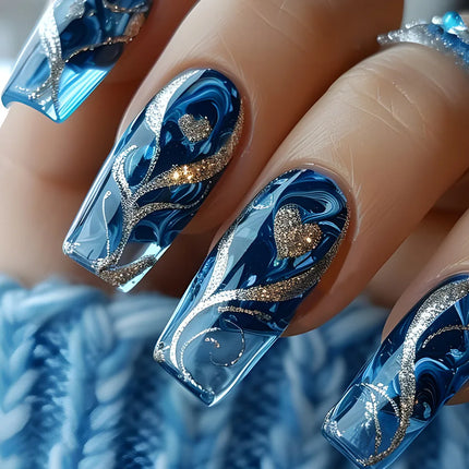 Press On Nails White Butterfly Pearls For Trendsetters 24pcs by zapcart