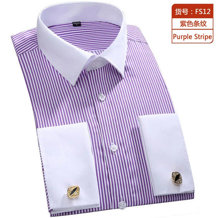 Yuaioiue Men French Cuff Dress Shirt Classic White Office by zapcart
