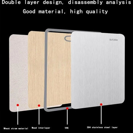 PLYS Double Sided Stainless Cutting Board for Meat Veggies by zapcart