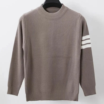 CN Zhejiang Men Knit Sweater Round Neck Striped Warm by zapcart