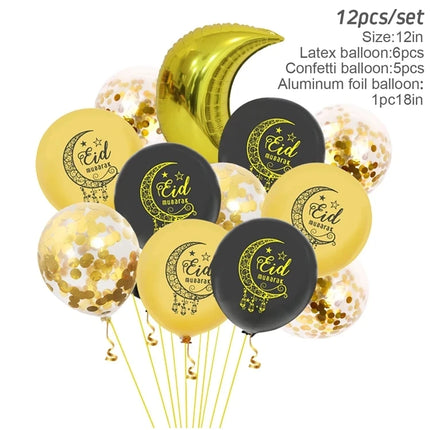 FENGRISECN Eid Mubarak Banner Plates Ramadan Tableware Kit by zapcart