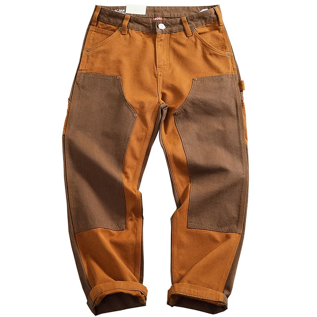Iceupsnow Men Heavyweight Patchwork Cargo Pants Loose Fit by zapcart