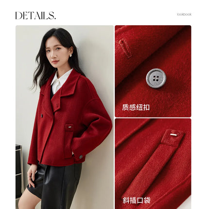 Sentubila 100 Percent Wool Coat For Women DoubleSided Warmth by zapcart