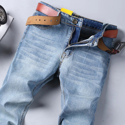 WTHINLEECN Men Slim Stretch Denim Jeans Luxury Casual by zapcart