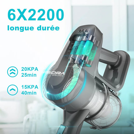 YISORA N300 Cordless Vacuum For Pet Hair 20Kpa Lightweight by zapcart