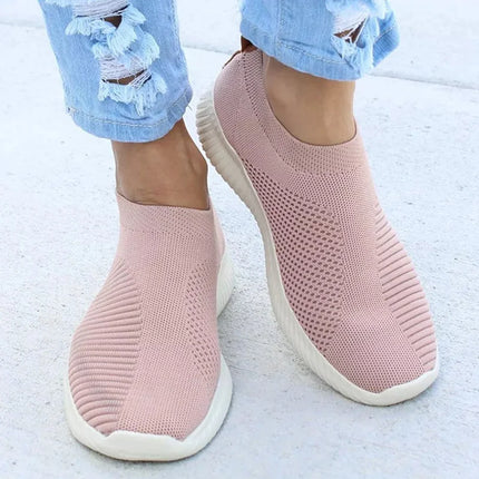 Women's Slip On Sneakers Breathable Comfort Casual White by zapcart