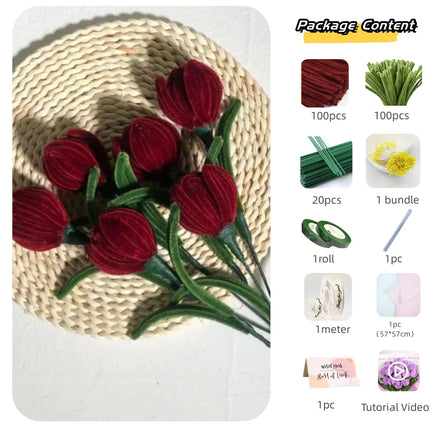 200pcs Pipe Cleaners Craft Supplies with 20pcs Metal Rods,1 Glue Bar,1 Garden Tape, 1m ribbon, 1pc Haze paper and 1 Gift Card by zapcart