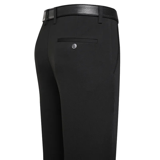 ENWEIGECN Men Elastic Business Casual Suit Pants Black by zapcart