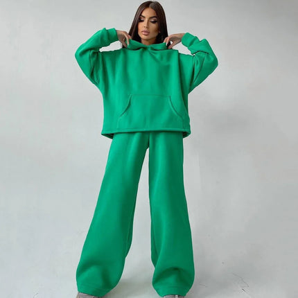 Kalenmos Women Hooded Tracksuit Set Two Piece Comfort by zapcart