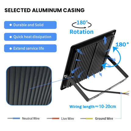 LED Flood Light PIR Motion Sensor IP66 Waterproof Garden by zapcart