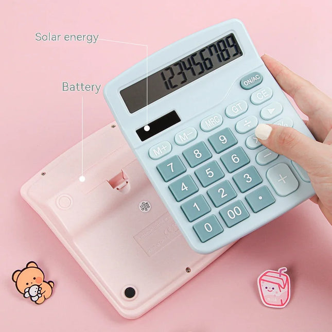 Deli 12 Digit Solar Calculator Dual Power For Home Office