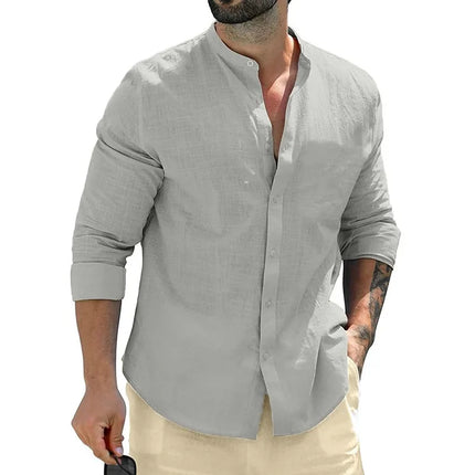 Animal Game Mens Cotton Long Sleeve Shirt Breathable White by zapcart