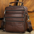 LACHIOURCN Black Leather Messenger Bag For Men Crossbody by zapcart