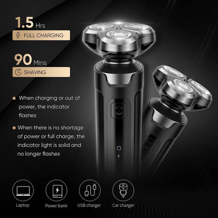 SEJOY 3 In 1 Mens Electric Shaver Waterproof Nose Trimmer