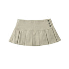 YENKYE American Retro Pleated Mini Skirt Women Low Waist by zapcart