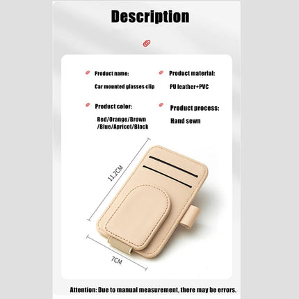 Choice Leather Car Glasses Clip Multifunctional Sunshade Holder For Drivers