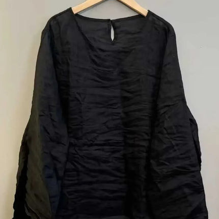 Women Cotton Linen Long Sleeve Shirt Breathable Base Layer by zapcart