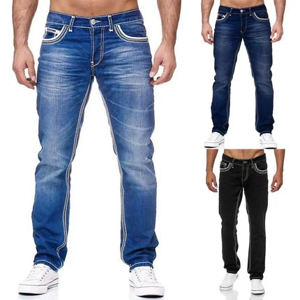 ZHANLINWUCN Mens Elastic Straight Jeans High Quality by zapcart