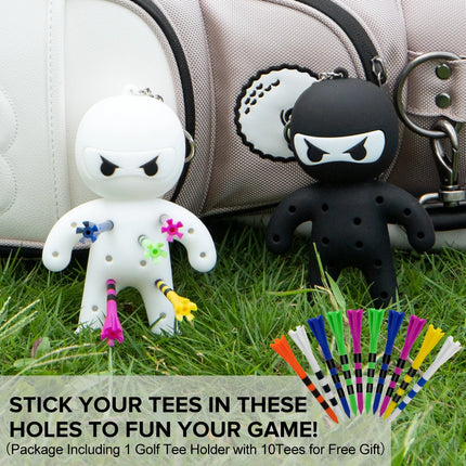 Cute Ninja Golf Tees Holder Keychain For Golfers Portable by zapcart