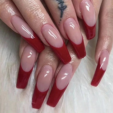 Extra Long Press On Nails Glue Included Bear Bow For Women by zapcart