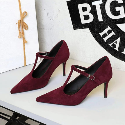 YUDX Pointed Toe High Heels For Women Premium Suede by zapcart