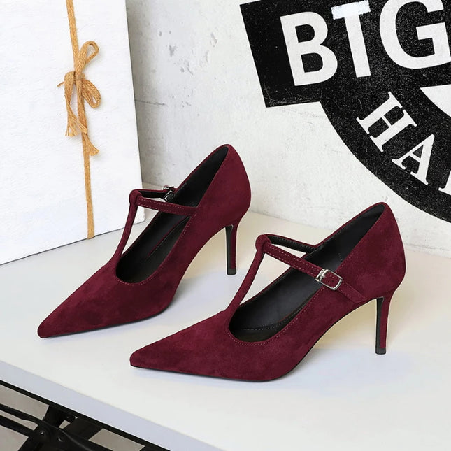 YUDX Pointed Toe High Heels For Women Premium Suede by zapcart