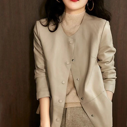 Winter Womens Premium Bomber Leather Coat For Cold Weather by zapcart