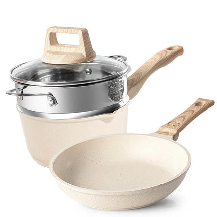 Maifan Stone Non Stick Pan Set For Cooks With Handles by zapcart