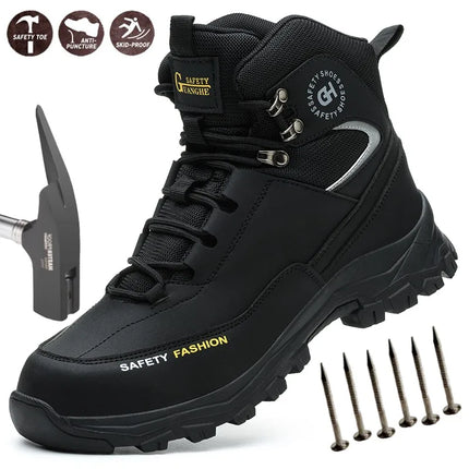 CN Zhejiang Men Anti Shock Steel Toe Boots Indestructible by zapcart