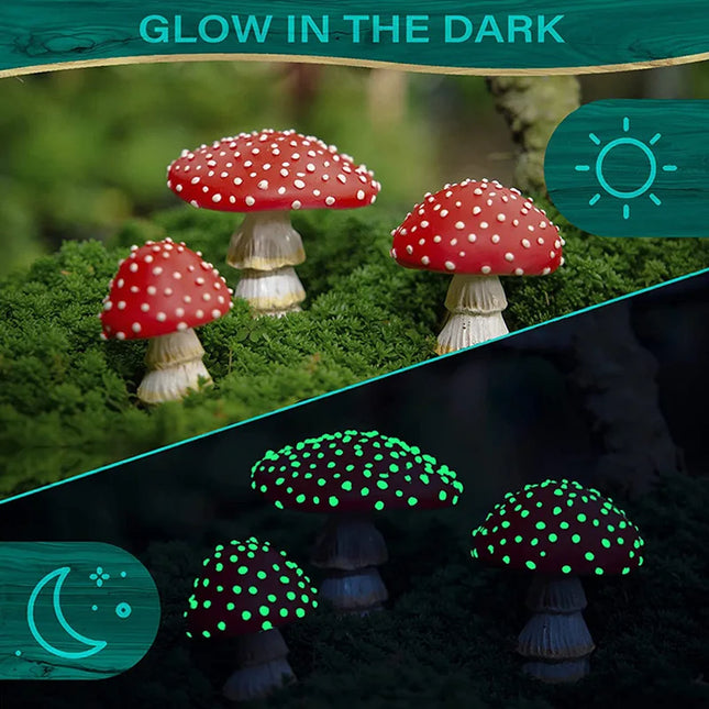 Choice Glow In The Dark Mini Mushroom Ornament Fairy Garden by zapcart