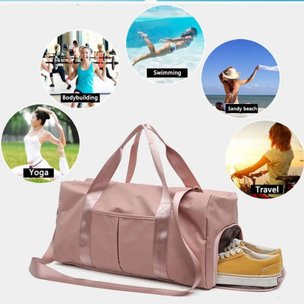 ISKYBOBCN Women Nylon Gym Duffle Bag Overnight Travel by zapcart