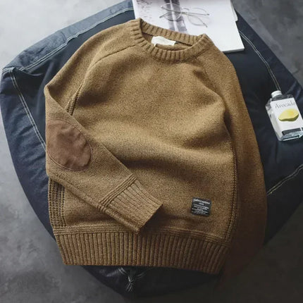 Guizhou Mens Warm Pullover Knit Sweater Harajuku Patch by zapcart