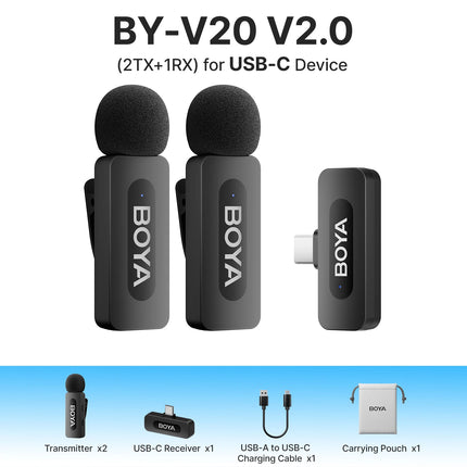 BOYA BYV3 Wireless Lavalier Microphone for iPhone Samsung by zapcart