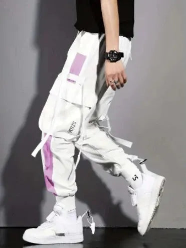 Book Panda Men Cargo Overalls Sweatpants Drawstring Comfort by zapcart