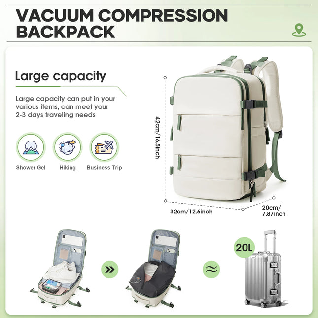 FLCCCN Unisex Vacuum Backpack With Pump Waterproof Travel by zapcart